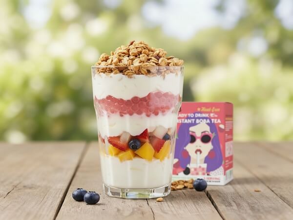 Rainbow Boba Yogurt Parfait