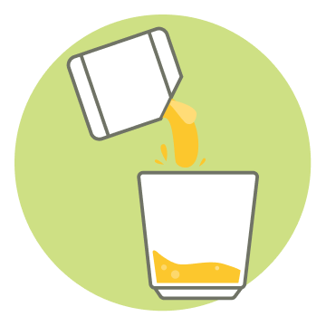 Pour the flavored syrup into a cup