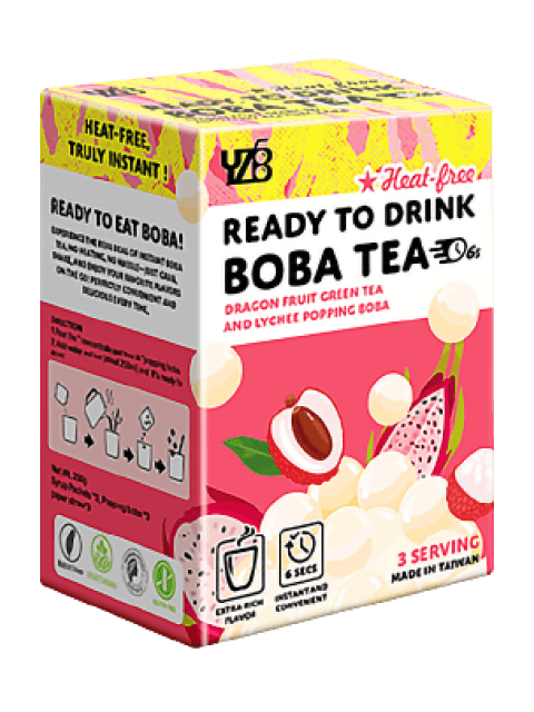 Dragon Fruit Green Tea And Lychee Instant Boba